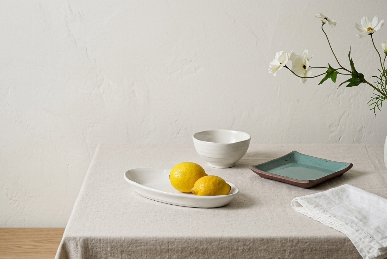 Yido Ceramics table setting with handcrafted bowls and plates