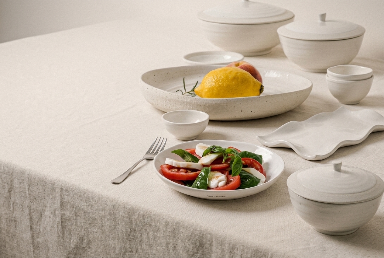 Yido Ceramics full dinner set arranged on a dining table