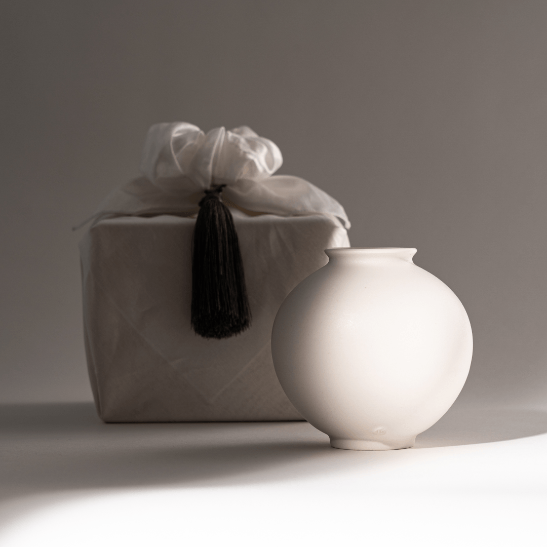 Bojagi-Wrapped Moon Jar